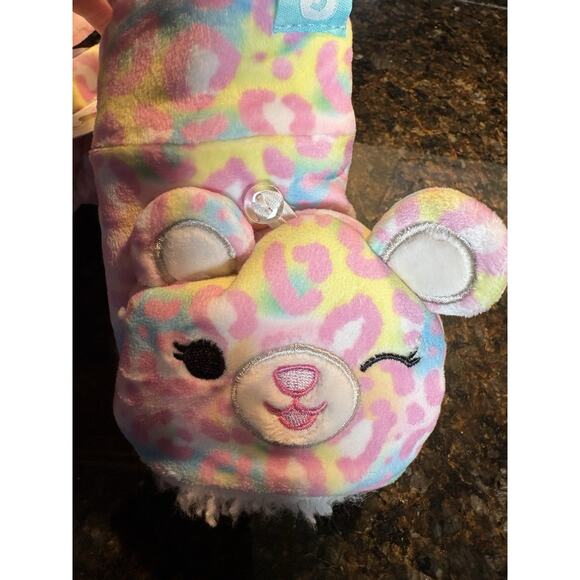 Squishmallows Michaela Hat Gloves Mitts Set Ears Pink Leopard Winter Cap NWT - Picture 12 of 12